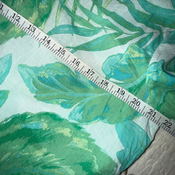 Christian Siriano New York Women's Large Green Leaf Print V-Neck Resortwear Chic - Picture 14 of 15